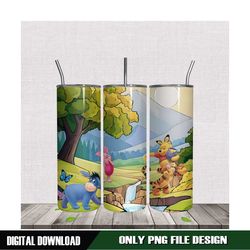 winnie the pooh characters tumbler wrap png