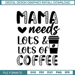 mama needs lots and lots of coffee svg