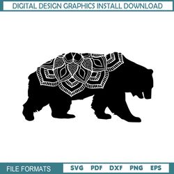 flower mandala mama bear svg