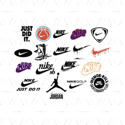 nike logo bundle svg, brand svg, nike swoosh svg, michael jordan svg, just do it svg, nike golf svg, nike logo svg, famo