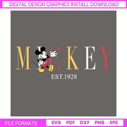 Mickey Mouse Disney Est 1928 SVG