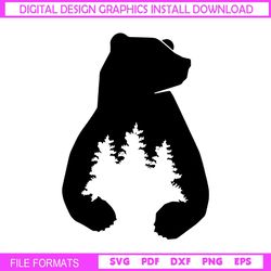 bear hugging the tree silhouette svg