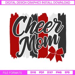 cheer mom red bow print svg