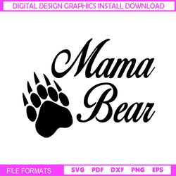 mama bear paw print svg