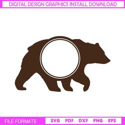 grizzly mama bear monogram svg