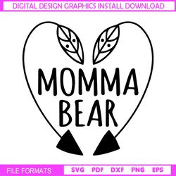 momma bear mother day arrow svg