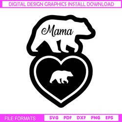 mama baby bear silhouette svg