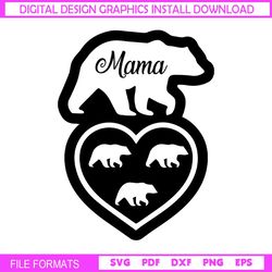 mama of three baby bears svg