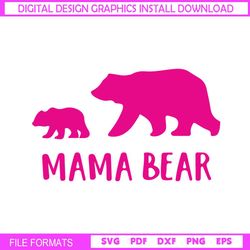 mama bear pink mother day svg