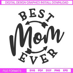 best mom ever mother day arrow wreath svg