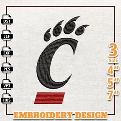 ncaa cincinnati bearcats, ncaa team embroidery design, ncaa college embroidery design-cannadyyystore
