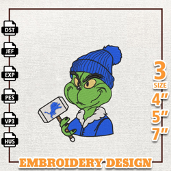 NFL Detroit Lions, Grinch NFL Embroidery Design, NFL Team Embroidery Design, Grinch Embroidery Design, Instant Download