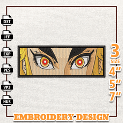 rengoku anime design, anime embroidery design, anime machine embroidery design, gift for anime fan, instant download