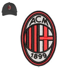 ac milan 3d puff embroidery logo for cap,logo embroidery, embroidery design, logo nike embroidery