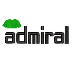 admiral letters embroidery logo for t-shirt