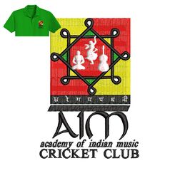 aim cricket club embroidery logo for polo shirt,logo embroidery, embroidery design, logo nike embroidery