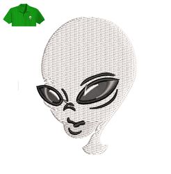 alien head embroidery logo for polo shirt,logo embroidery, embroidery design, logo nike embroidery