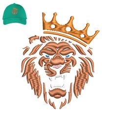 angry king lion embroidery logo for cap,logo embroidery, embroidery design, logo nike embroidery