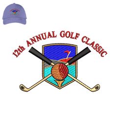 annual golf classic embroidery logo for cap,logo embroidery, embroidery design, logo nike embroidery