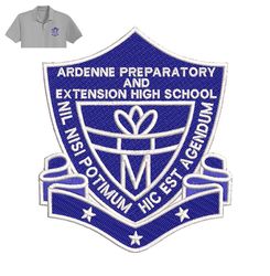 ardenne preparatory embroidery logo for polo shirt,logo embroidery, embroidery design, logo nike embroidery