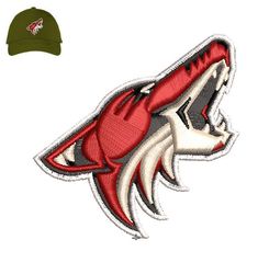 arizona coyotes embroidery logo for cap ,logo embroidery, embroidery design, logo nike embroidery