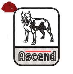 ascend dog embroidery logo for polo shirt,logo embroidery, embroidery design, logo nike embroidery