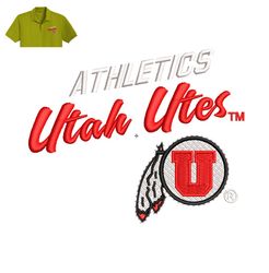 athletics utah utes embroidery logo for polo shirt ,logo embroidery, embroidery design, logo nike embroidery
