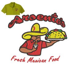 fresh mexican food embroidery logo for polo shirt,logo embroidery, embroidery design, logo nike embroidery