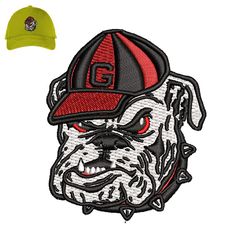 georgia bulldog 3d puff embroidery logo for cap,logo embroidery, embroidery design, logo nike embroidery-cannadyyystore