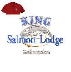 king salmon fish embroidery logo for polo shirt,logo embroidery, embroidery design, logo nike embroidery
