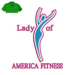 lady of america fitness embroidery logo for polo shirt,logo embroidery, embroidery design, logo nike embroidery