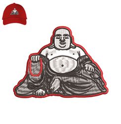 laughing buddha embroidery logo for cap,logo embroidery, embroidery design, logo nike embroidery