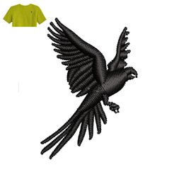 mexican blackbird embroidery logo for t-shirt,logo embroidery, embroidery design, logo nike embroidery