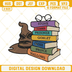 harry potter books embroidery designs, wizarding world embroidery files - cannadyyystore