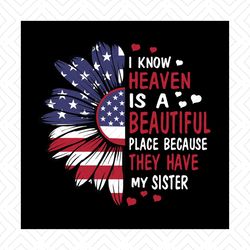 i know heaven is a beautiful place because they have my sister svg, independence svg, sister svg, july 4th sister svg, h