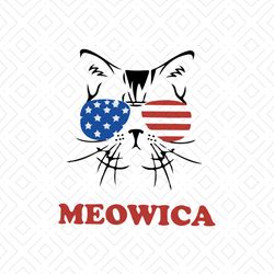 meowica cute cat svg, independence svg, meowica svg, american cat svg, july 4th cat svg, independence cat svg, cat with