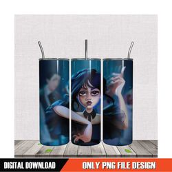 wednesday chibi design 20oz tumbler png