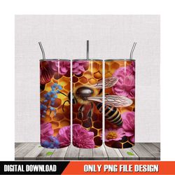 bee and flower tumbler sublimation png