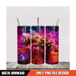 yellow bumblebee 20oz tumbler insect design png