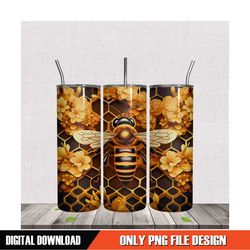 yellow flower bee middle tumbler png