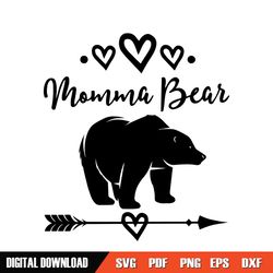 momma bear mother day arrow heart svg