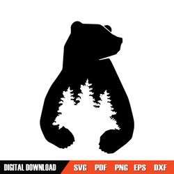 bear hugging the tree silhouette svg