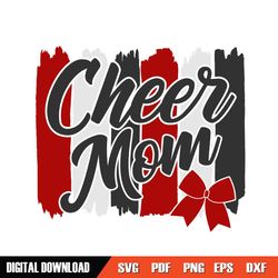 cheer mom red bow print svg