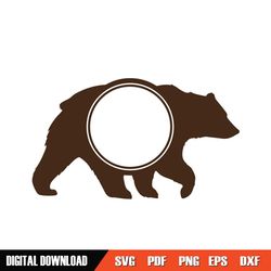 grizzly mama bear monogram svg