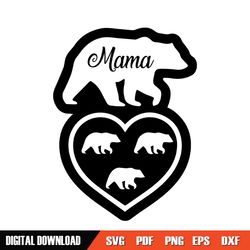 mama of three baby bears svg