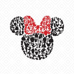 minnie head with red bow svg, disney svg, minnie svg, mickey svg, disneyland svg, princess svg, prince svg, disney princ