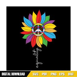Equality Autism Awareness Peace Sign Sunflower SVG