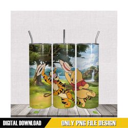 tumbler dancing tiger and pooh under forest png