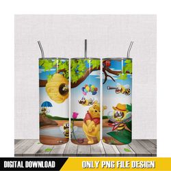 winnie the pooh happy bees tumbler 20oz png
