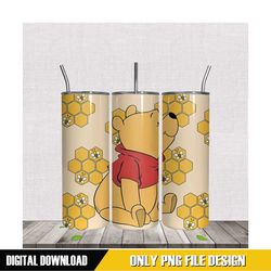 winnie the pooh and bees tumbler sublimation png